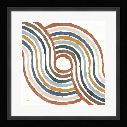 Framed Rainbow Road II Thick Lines Print