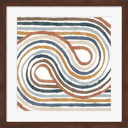Framed Rainbow Road I Thick Lines Print