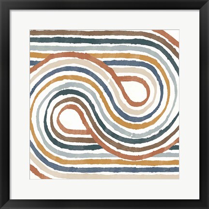 Framed Rainbow Road I Thick Lines Print