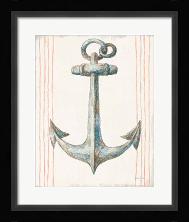 Framed Floursack Nautical V no Words Print