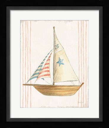 Framed Floursack Nautical VII no Words Print