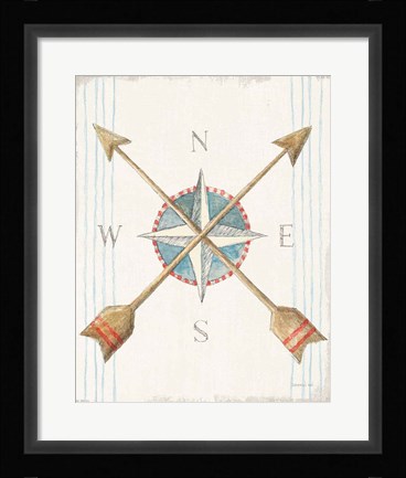 Framed Floursack Nautical VI no Words Print