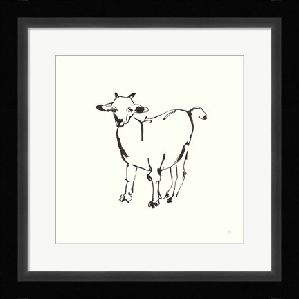 Framed Line Goat Print