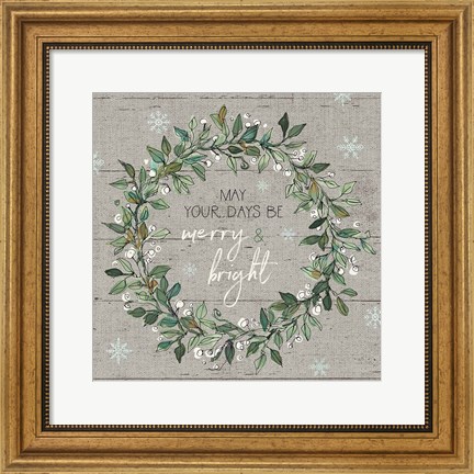 Framed Holiday on the Farm IX - Merry and Bright Print