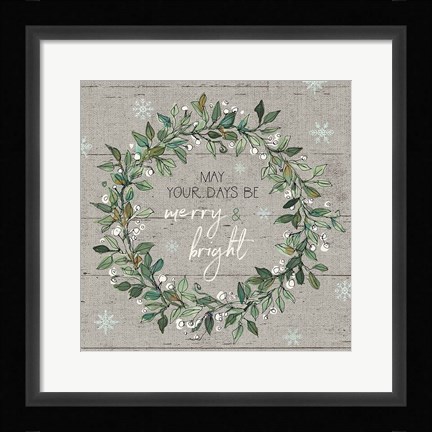 Framed Holiday on the Farm IX - Merry and Bright Print