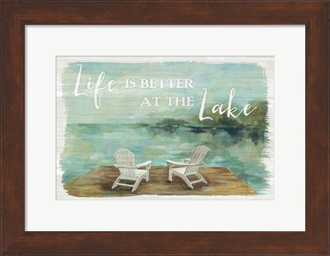 Framed Lakeside Retreat I Print