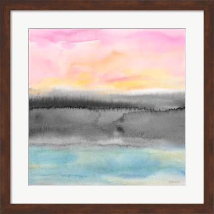 Framed Pink Sunset Abstract square II Print