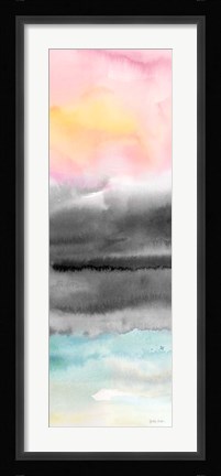 Framed Pink Sunset Abstract panel II Print
