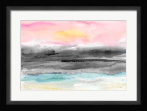 Framed Pink Sunset Abstract landscape Print