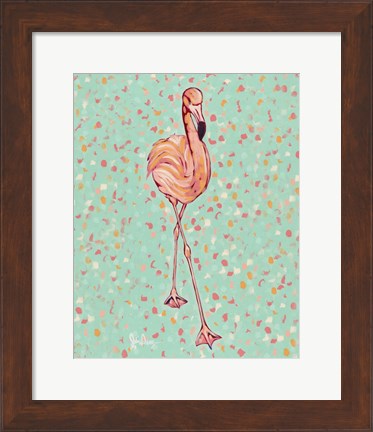 Framed Flamingo Portrait II Print