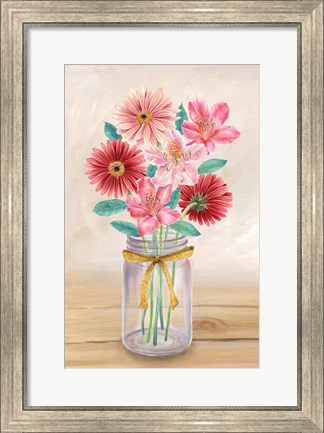Framed Floral Jar II Print