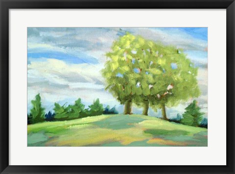 Framed Green Horizon Landscape Print