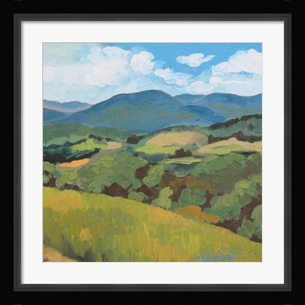 Framed Green Hills Square Print