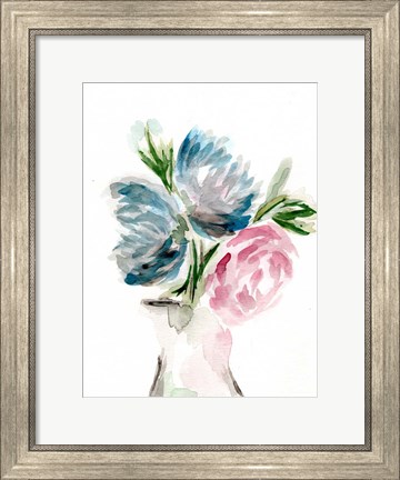 Framed Floral Vase I Print