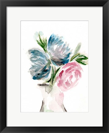 Framed Floral Vase I Print