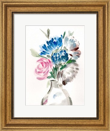 Framed Floral Vase II Print