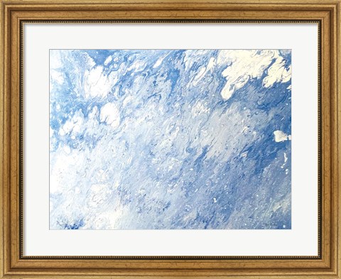 Framed Earth Blues Abstract landscape Print