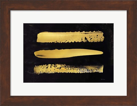 Framed Golden Stripes I Print