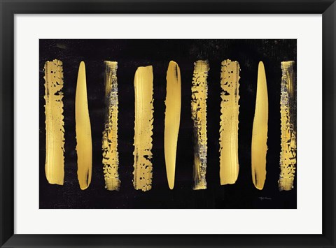 Framed Golden Stripes II Print