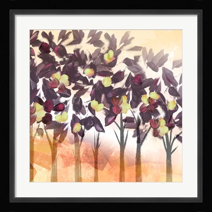 Framed Pink Trees dark Print