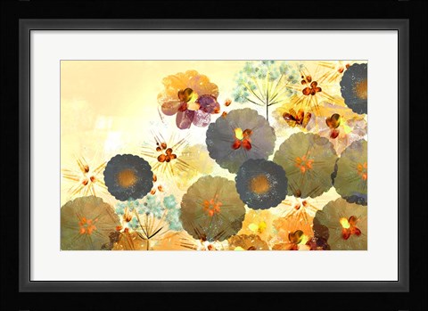 Framed Textured Hedgerow Rust Landscape Print