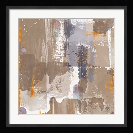 Framed Icescape Abstract Grey Gold IV Print