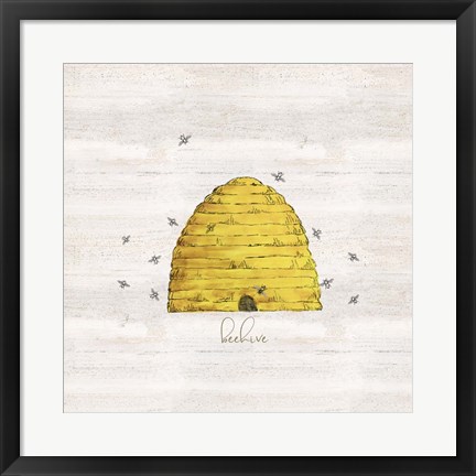 Framed Bee&#39;s Life V-Beehive Print