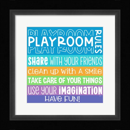 Framed Playroom Rules I Print