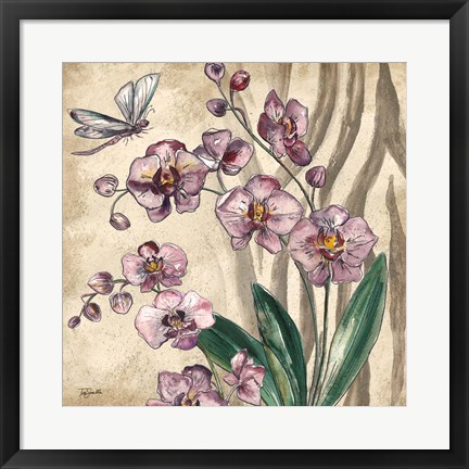 Framed Boho Orchid &amp; Dragonfly II Print