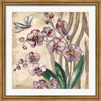 Framed Boho Orchid &amp; Dragonfly II Print