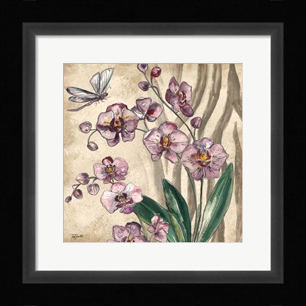 Framed Boho Orchid &amp; Dragonfly II Print