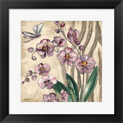 Framed Boho Orchid &amp; Dragonfly II Print