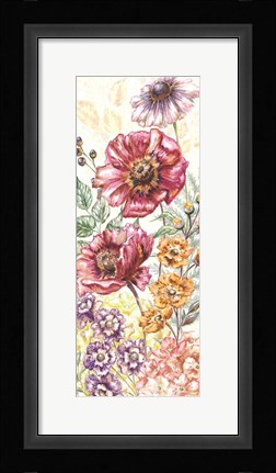 Framed Wildflower Medley Panel Cream II Print