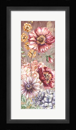 Framed Wildflower Medley Panel Gold I Print