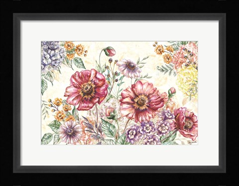 Framed Wildflower Medley Landscape Print