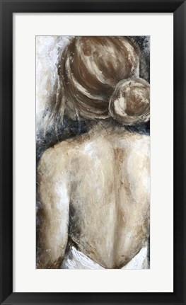 Framed Looking Away Brunette Print