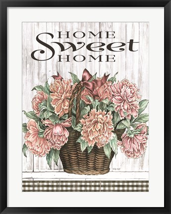Framed Home Sweet Home Peonies Print