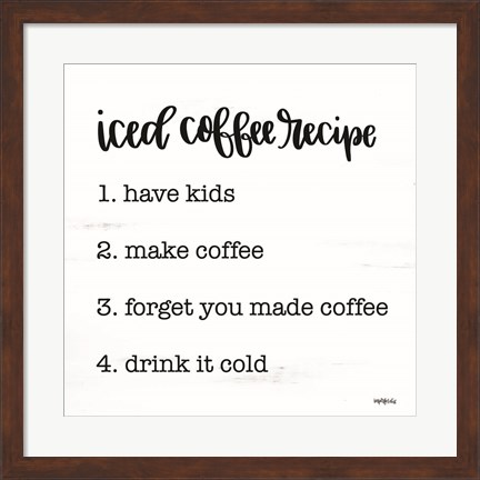 Framed Iced Coffee Recipe Print
