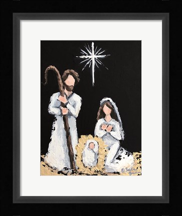 Framed Savior is Born Print