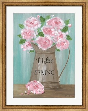 Framed Hello Spring Roses Print