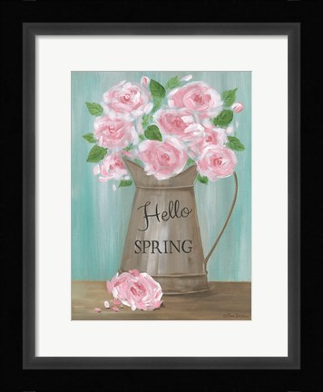 Framed Hello Spring Roses Print