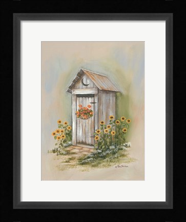 Framed Country Outhouse I Print
