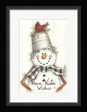 Framed Country Snowman Print