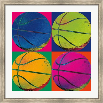 Framed Ball Four - Basketball Print