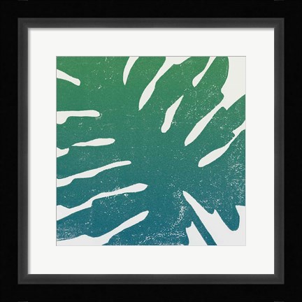 Framed Tropical Treasures IV Blue Green Print