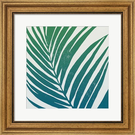 Framed Tropical Treasures III Blue Green Print