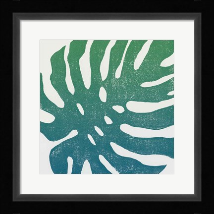 Framed Tropical Treasures I Blue Green Print