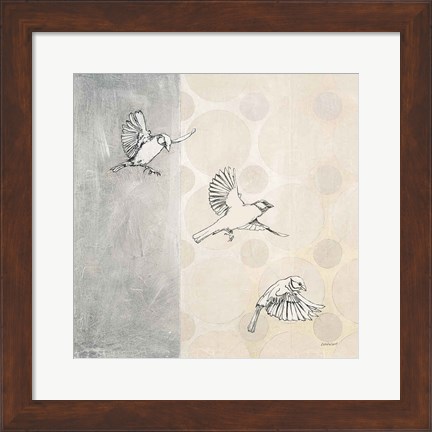 Framed Sparrows Alighting Print