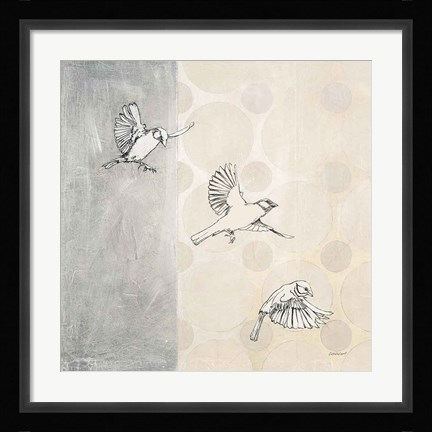 Framed Sparrows Alighting Print