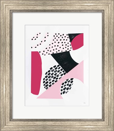 Framed Luminous Tumble II Pink Print